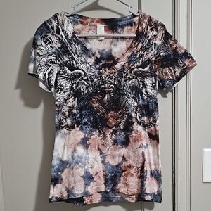 Affliction Bleach Washed Short Sleeve Tee